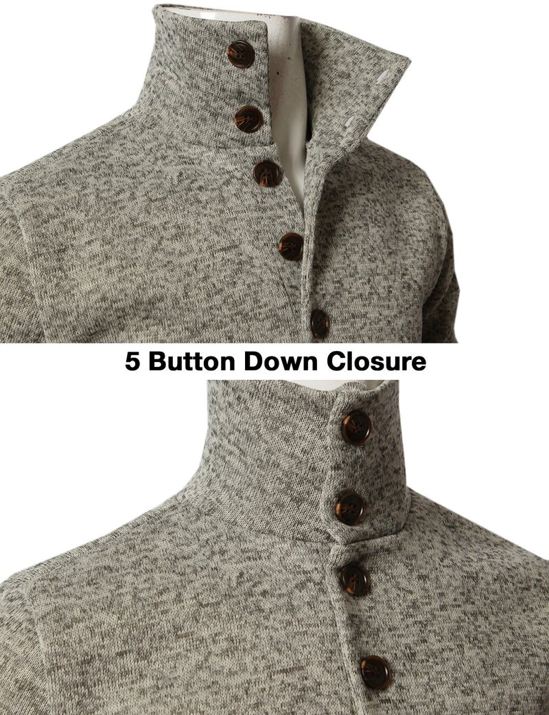 H2H Mens Casual Sweater Shawl Collar Regular fit Fall Freece Pullover Oatmeal US M/Asia L (CMTTL091) - Image 5